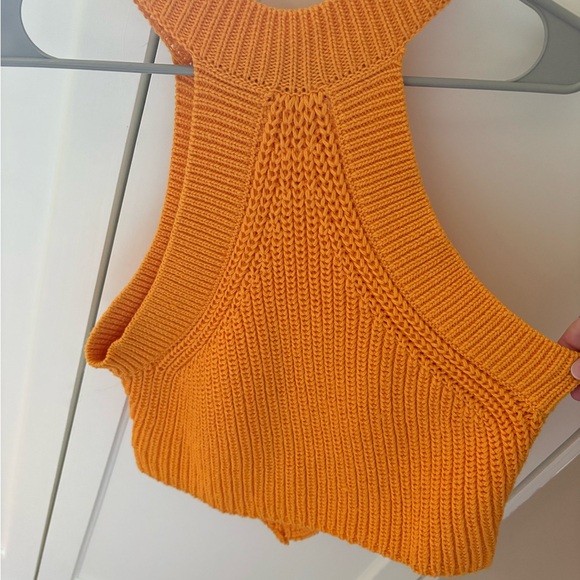 Anthropologie Knit Halter Crop Top - Mustard - Picture 3 of 3